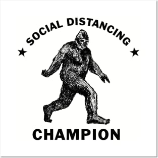 Bigfoot Social Distancing Champion (Light Colors) Posters and Art